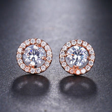 Load image into Gallery viewer, Gold and Rhinestone Style Stud Earrings