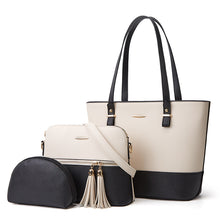 Load image into Gallery viewer, Two Toned Brown and Beige Handbag